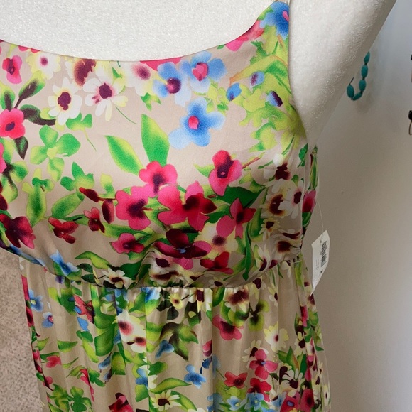 NWT Long empire waist silky flower sundress - Picture 2 of 4